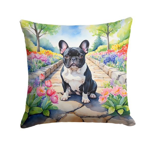 French Bulldog Spring Path Throw Pillow Discount