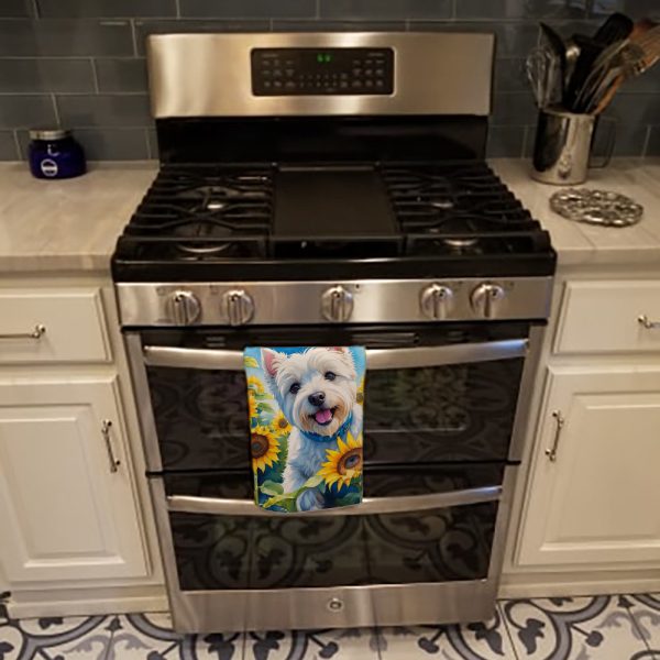 Westie in Sunflowers Kitchen Towel Fashion - Image 3