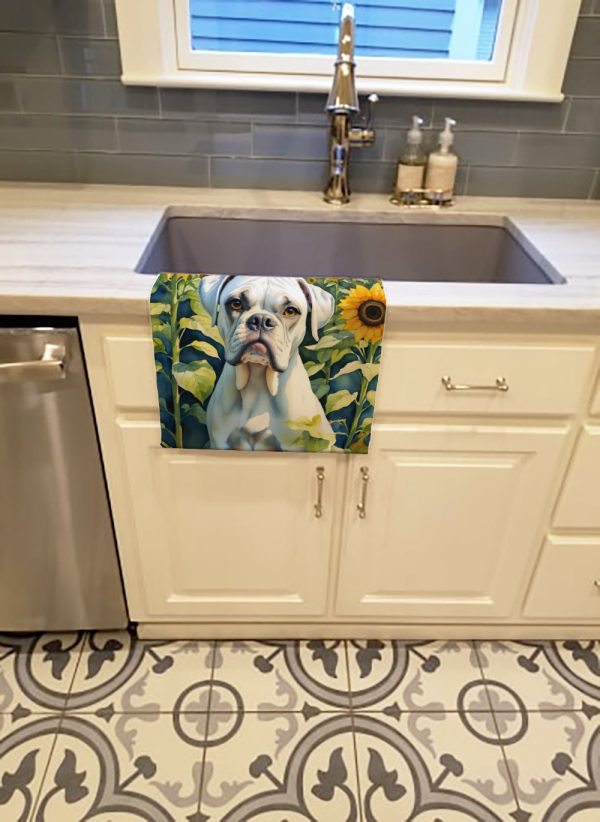 Boxer in Sunflowers Kitchen Towel Discount - Image 2