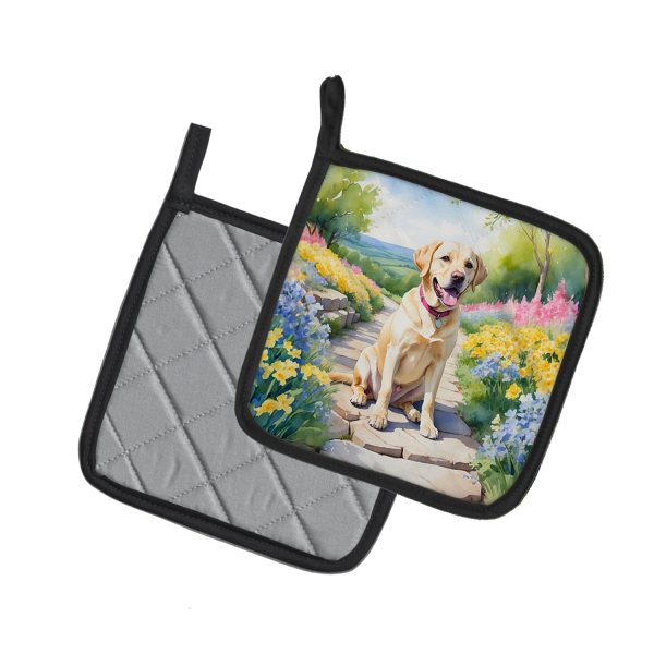 Labrador Retriever Spring Path Pair of Pot Holders Online now - Image 2