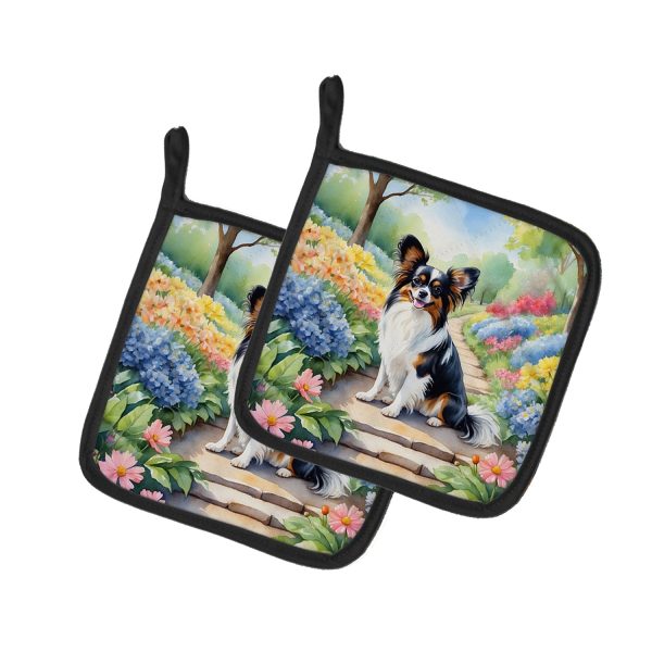 Papillon Spring Path Pair of Pot Holders Hot on Sale