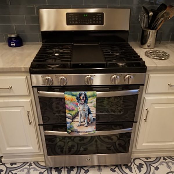 English Setter Spring Path Kitchen Towel Online now - Image 3