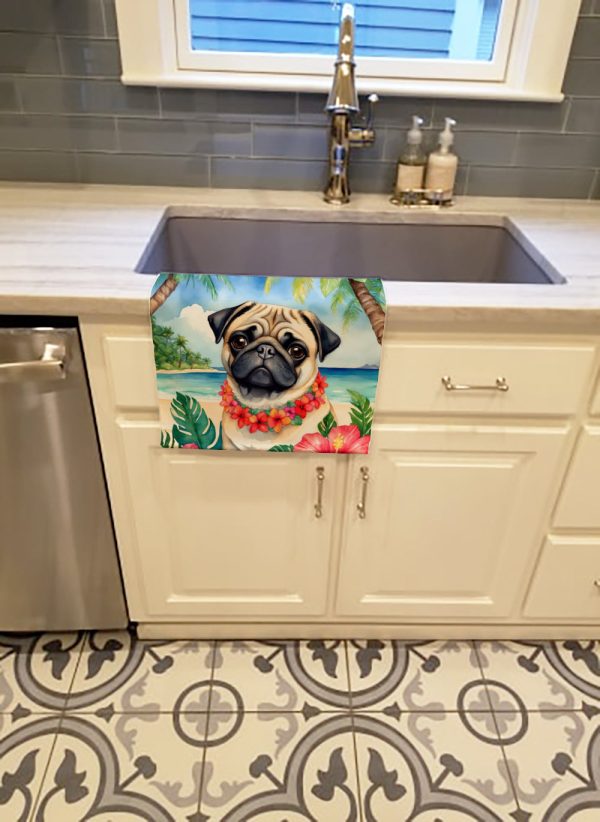 Pug Luau Kitchen Towel For Sale - Image 2