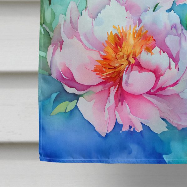 Peonies in Watercolor House Flag Supply - Image 4