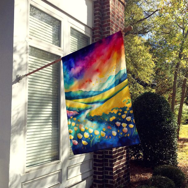 Buttercups in Color House Flag Online - Image 2