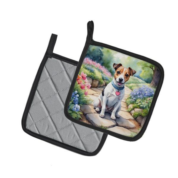 Jack Russell Terrier Spring Path Pair of Pot Holders Fashion - Image 2
