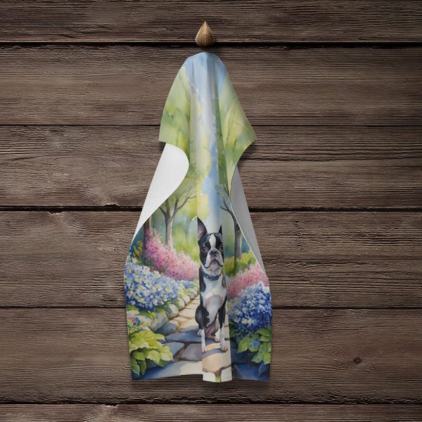 Boston Terrier Spring Path Kitchen Towel on Sale - Image 4
