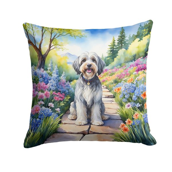 Tibetan Terrier Spring Path Throw Pillow Sale