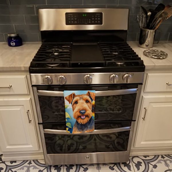 Airedale Terrier in Sunflowers Kitchen Towel Online - Image 3