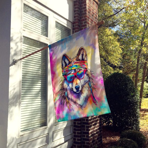 Hippie Animal Wolf House Flag Online - Image 2