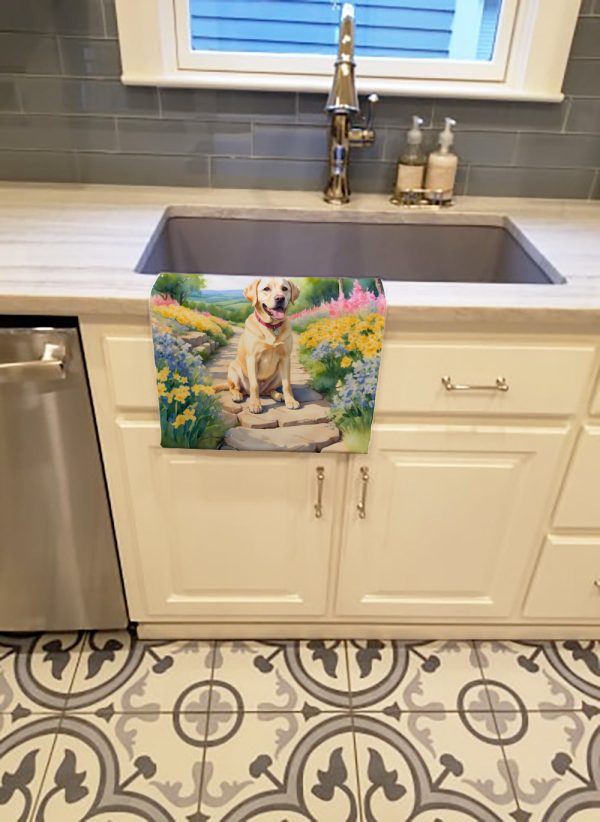 Labrador Retriever Spring Path Kitchen Towel Online now - Image 2
