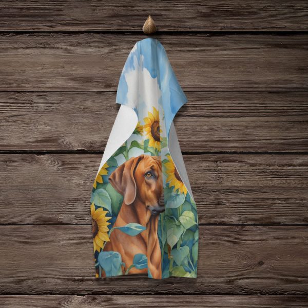 Rhodesian Ridgeback in Sunflowers Kitchen Towel Online Sale - Image 4