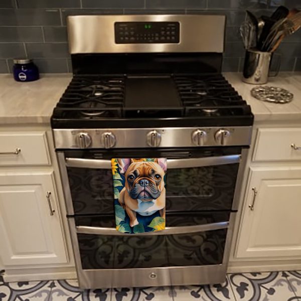 French Bulldog in Sunflowers Kitchen Towel Sale - Image 3