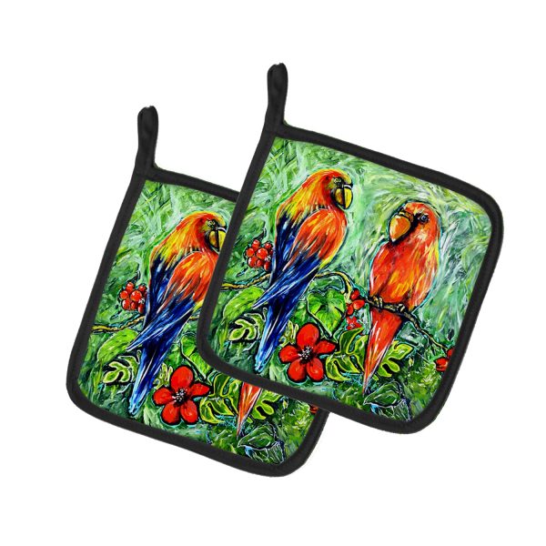 Fred and Freda Parrots Pair of Pot Holders Online