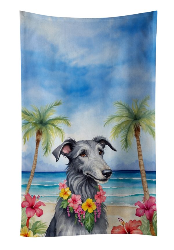 Scottish Deerhound Luau Kitchen Towel Online now