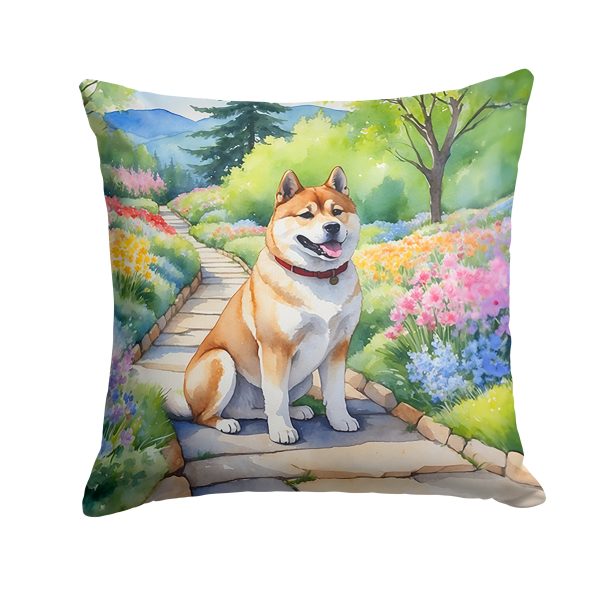 Akita Spring Garden Throw Pillow Sale