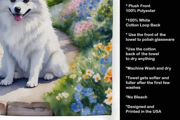 American Eskimo Spring Garden Kitchen Towel For Sale - Image 5