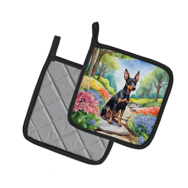 Manchester Terrier Spring Path Pair of Pot Holders Fashion - Image 2
