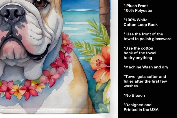 English Bulldog Luau Kitchen Towel Online Hot Sale - Image 5