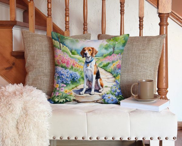 English Foxhound Spring Path Throw Pillow Cheap - Image 3