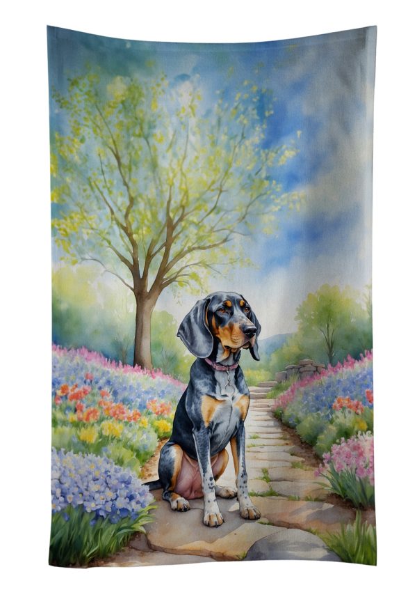 Bluetick Coonhound Spring Path Kitchen Towel Online now