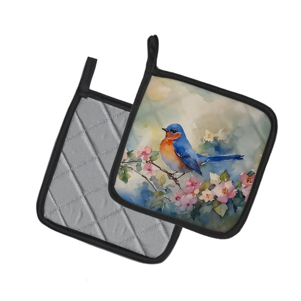 Bluebird Pair of Pot Holders For Sale - Image 2