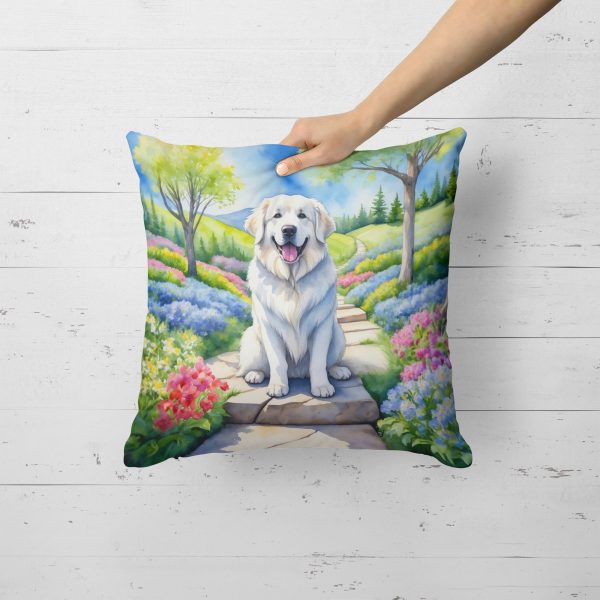 Great Pyrenees Spring Path Throw Pillow Cheap - Image 2