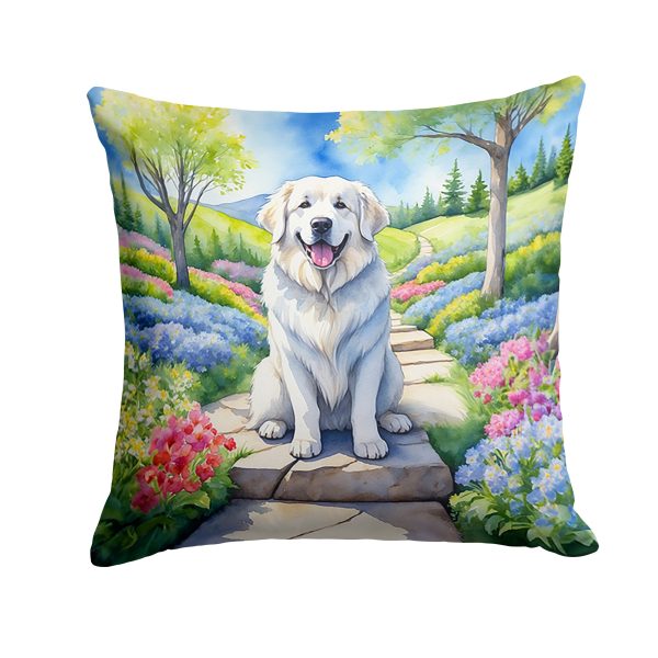 Great Pyrenees Spring Path Throw Pillow Cheap