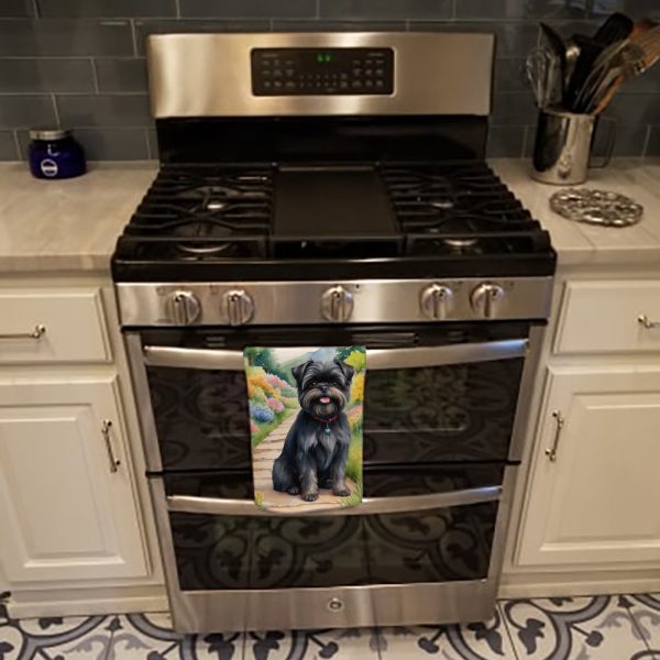 Affenpinscher Spring Garden Kitchen Towel Online now - Image 3