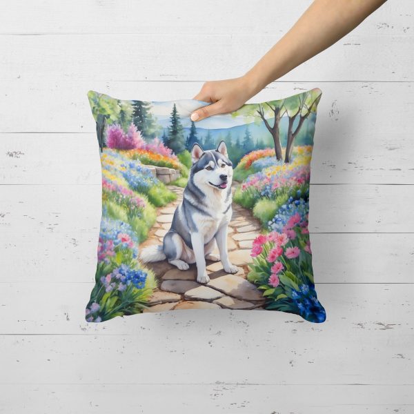 Siberian Husky Spring Path Throw Pillow Online Hot Sale - Image 2