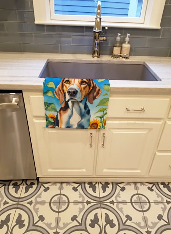 American Foxhound in Sunflowers Kitchen Towel Fashion - Image 2