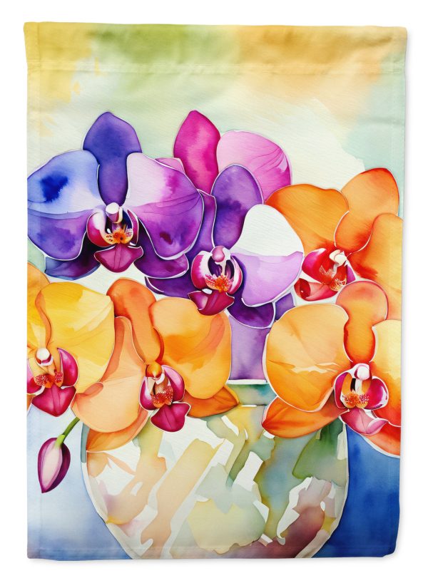 Orchids in Watercolor Garden Flag – Outdoor Decorative Garden Flag Online Hot Sale