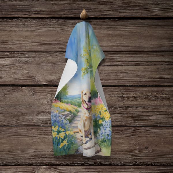 Labrador Retriever Spring Path Kitchen Towel Online now - Image 4