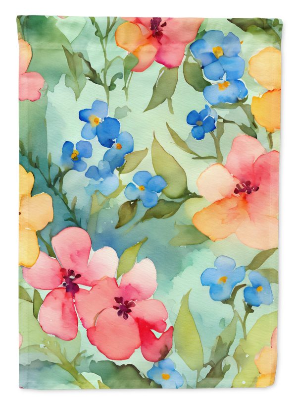 Alaska Forget-me-nots in Watercolor House Flag Online