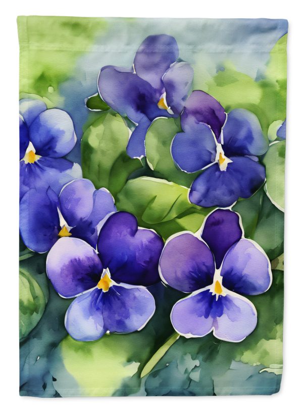 Rhode Island Violets in Watercolor House Flag Online