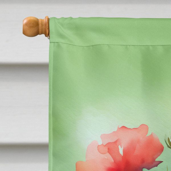 Ohio Scarlet Carnations in Watercolor House Flag Hot on Sale - Image 3