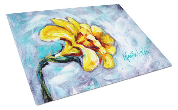 Yellow Daffy Daffodils Glass Cutting Board Hot on Sale