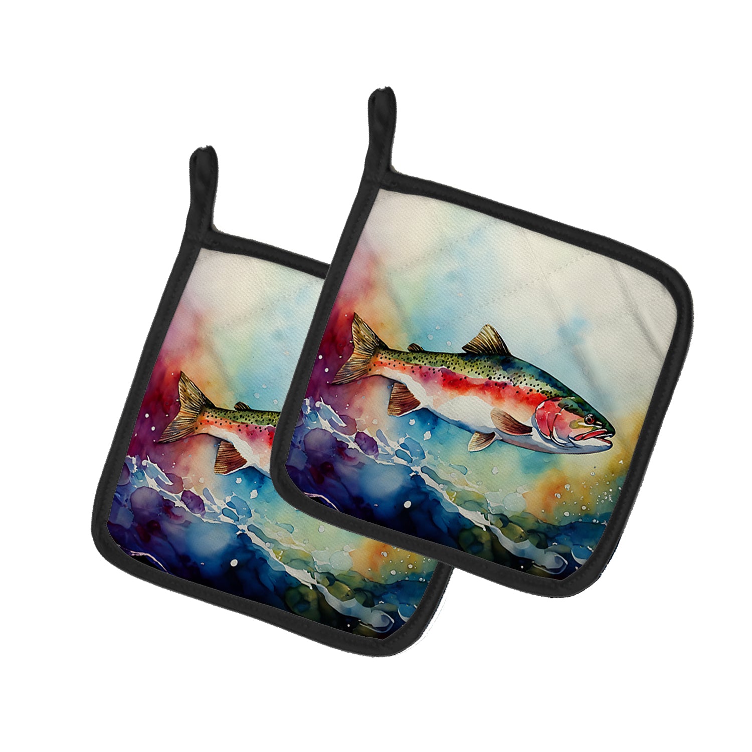 Rainbow Trout Pair of Pot Holders Online Hot Sale