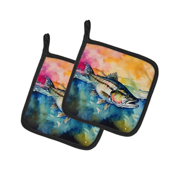 Striped Bass Pair of Pot Holders For Discount