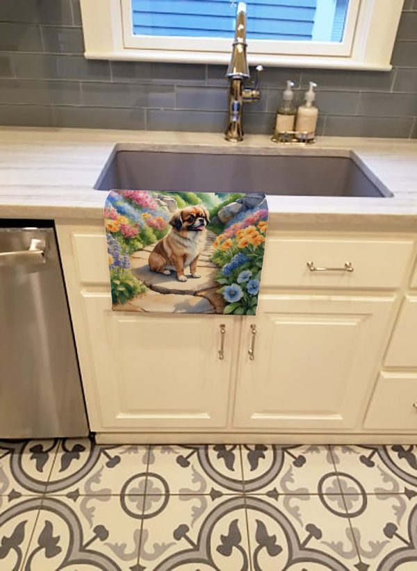 Tibetan Spaniel Spring Path Kitchen Towel Sale - Image 2