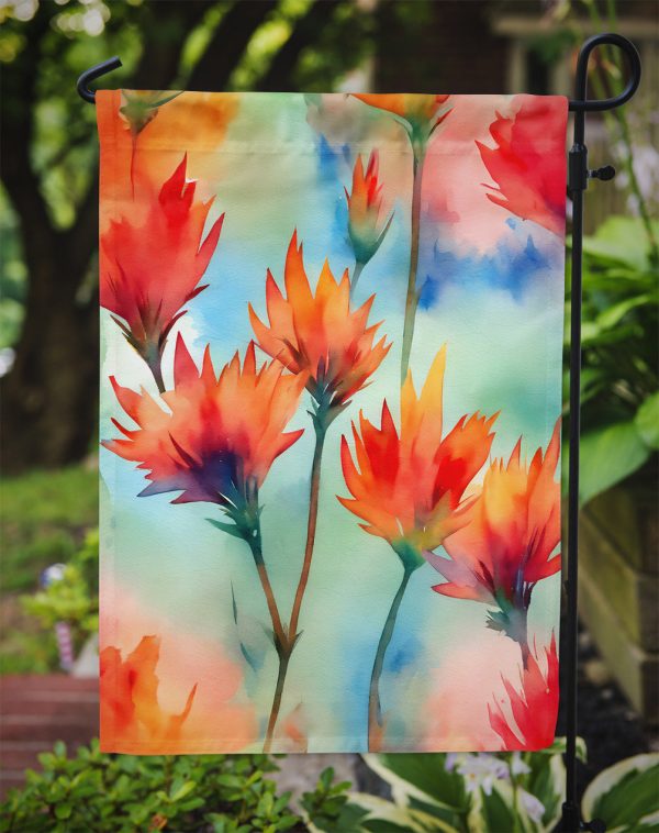 Wyoming Indian Paintbrush in Watercolor Garden Flag – Outdoor Decorative Garden Flag Online now - Image 3
