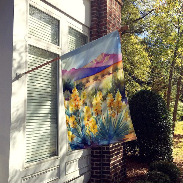 New Mexico Yucca Flower in Watercolor House Flag Cheap - Image 2