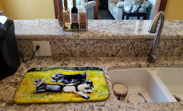 Scooter Pooter and Tooter Goats Dish Drying Mat For Cheap - Image 2