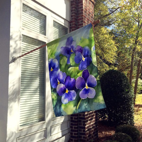 Rhode Island Violets in Watercolor House Flag Online - Image 2