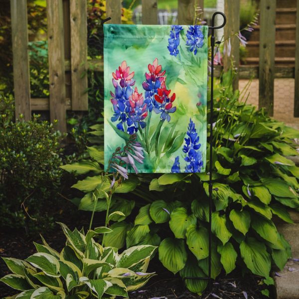 Texas Bluebonnets in Watercolor Garden Flag – Outdoor Decorative Garden Flag Online Sale - Image 2
