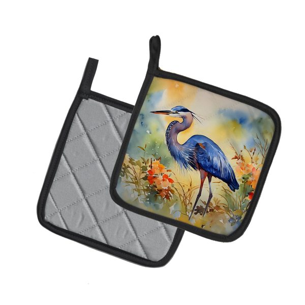 Blue Heron Pair of Pot Holders Fashion - Image 2