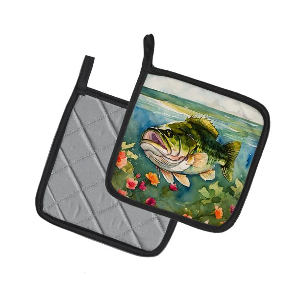 Largemouth Bass Pair of Pot Holders Online now - Image 2