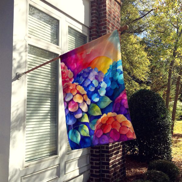 Hydrangeas in Color House Flag Cheap - Image 2