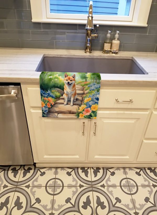 Shiba Inu Spring Path Kitchen Towel Hot on Sale - Image 2