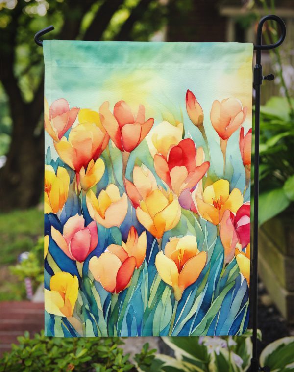Freesias in Watercolor Garden Flag – Outdoor Decorative Garden Flag on Sale - Image 3